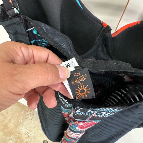 Jean Paul Gaultier Mixed-Print Paneled Bustier Dress Blue Multi (3) - Picture 11 of 12